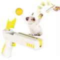 New design plastic cat interactive airy feather bell